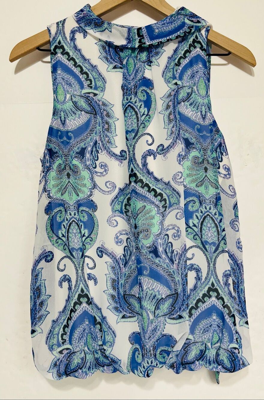 Liz Claiborne Sleeveless Chiffon Paisley Blouse Size M